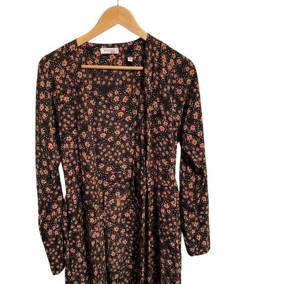 Equipment Guitain Wrap Silk Dress Long Sleeve Floral Size M - Picture 7 of 9